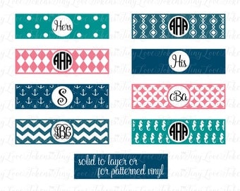 YAY! IT FITS Cell Phone Wrap Monogram Design for Silhouette and other craft cutters (.svg/.dxf/.eps/.pdf)