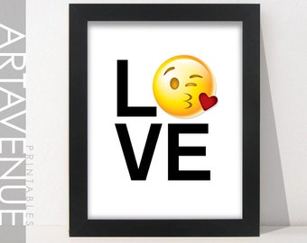 love emoji – Etsy : Emoji Wall Art Ideas For Kids