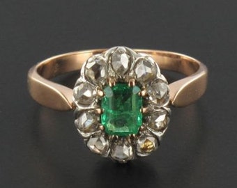 Antique emerald ring | Etsy