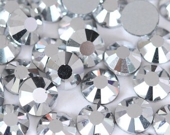 1440pcs High Quality Flat Back Crystal Rhinestones Metallic Silver wholesale loose flatback rhinestone crystals glass 2mm 3mm 4mm 5mm 6mm
