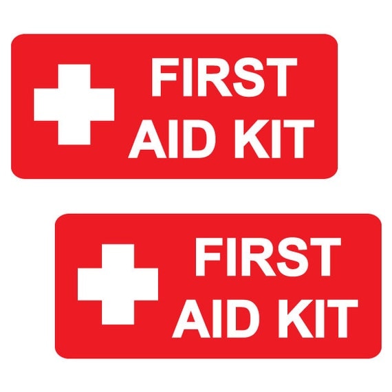 2 units x First Aid Kit decal vinyl sticker car window SOS