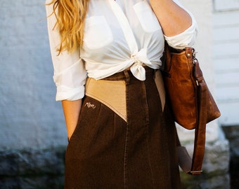 80's Levis 'Bendover' Polyester Cream Button-up Blouse