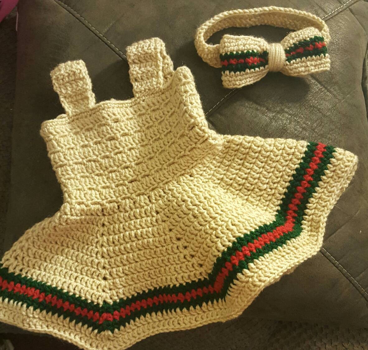 Crochet gucci look alike baby dress