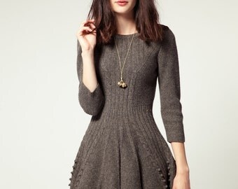 Wool blend knit dress knitted dress wool dress