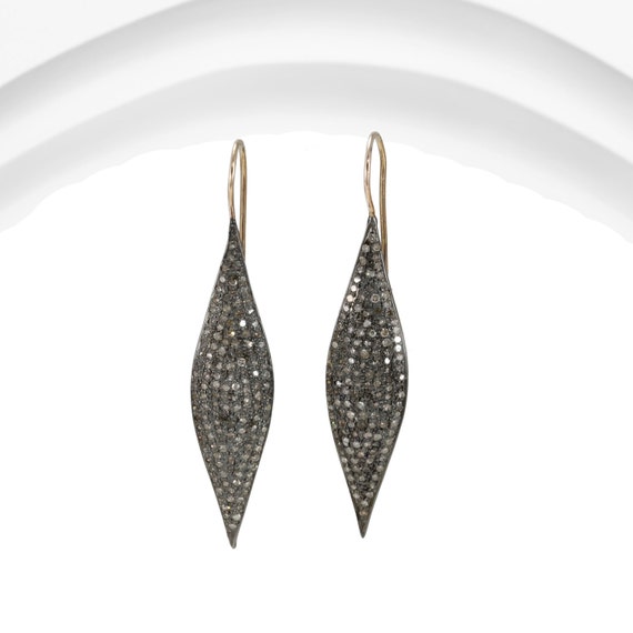 Black Diamond Drop Earrings / Diamond Drop by RothkoJewellery