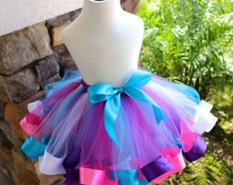 Frozen Ribbon Tutu, Frozen Tutu, Pink Ribbon Tutu, Purple Ribbon Tutu, Doc McStuffins Ribbon Tutu, Colorful Ribbon Tutu, Birthday Tutu