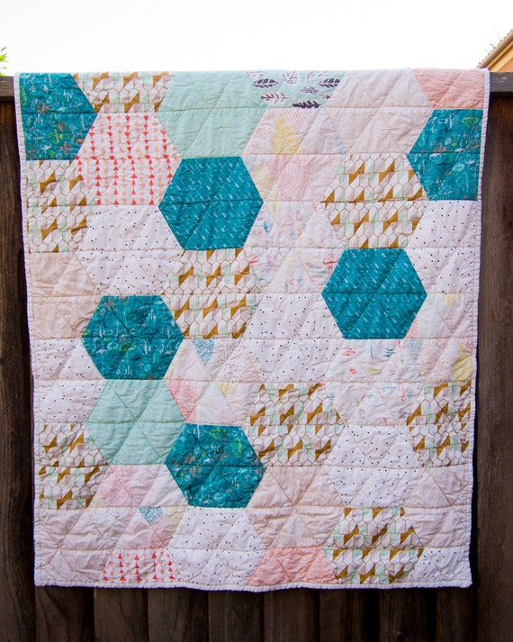 Modern Hexies Toddler Quilt By EngelbrechtMakes On Etsy