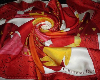 CHRISTIAN DIOR scarf silk 100% discount! Free shipping. Dior