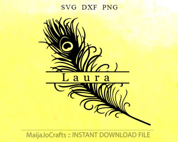 Download Feather split monogram SVG DXF monogram frames instant