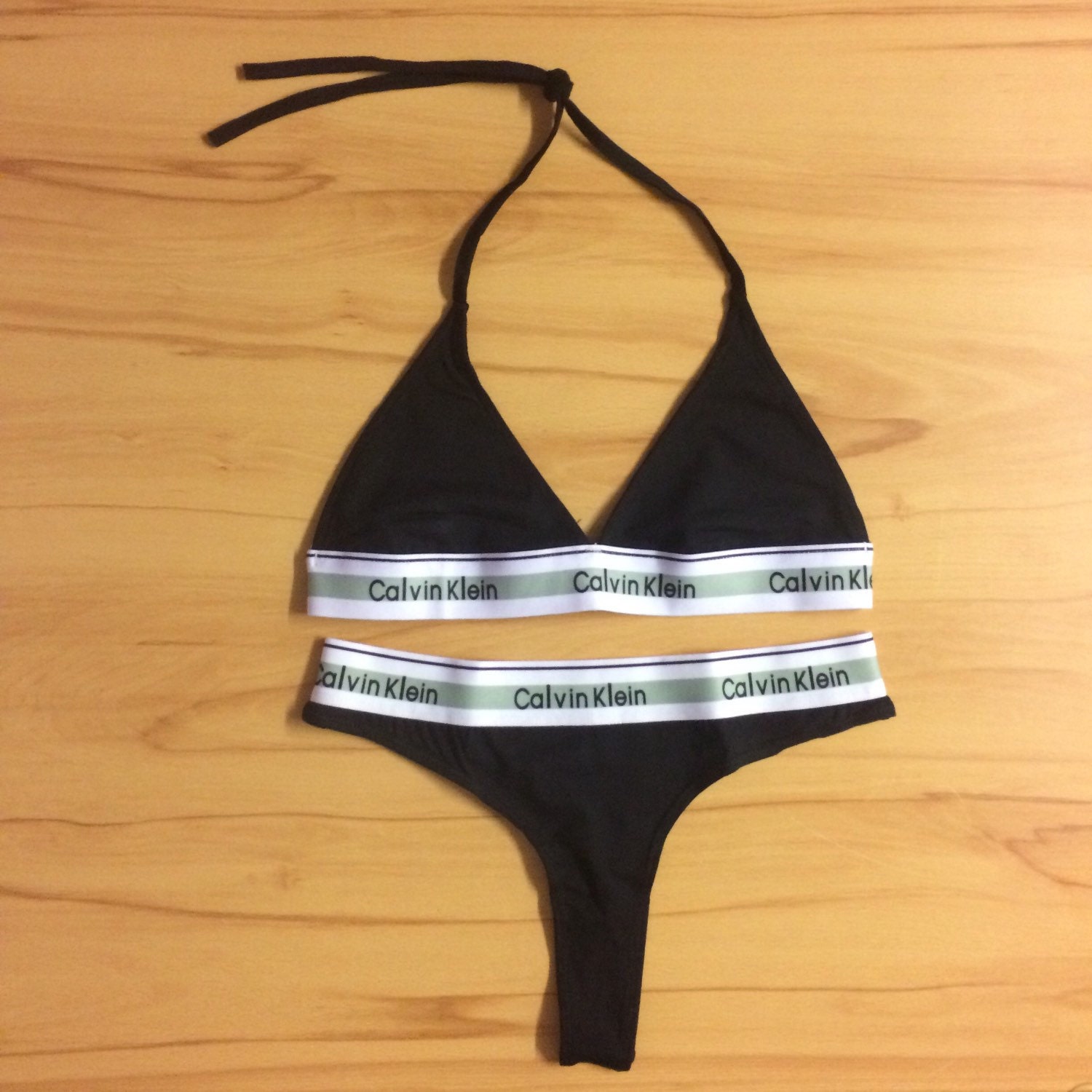 Reworked Underwear Set Calvin Klein Triangle Bra by