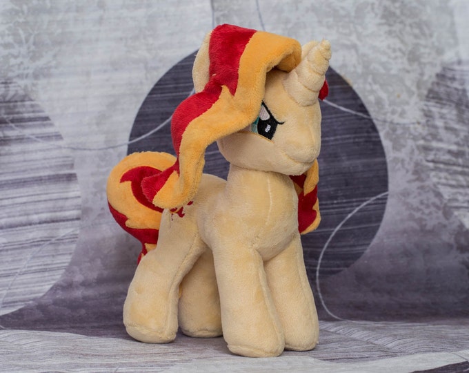 Plush Sunset Shimmer Custom Pony 10 inches MLP:FIM