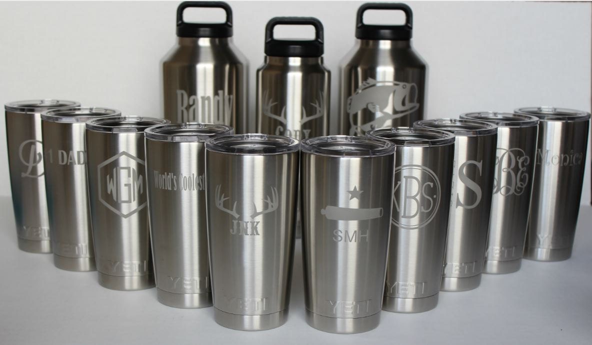 Etched YETI Rambler Engraved 20oz with Monogram