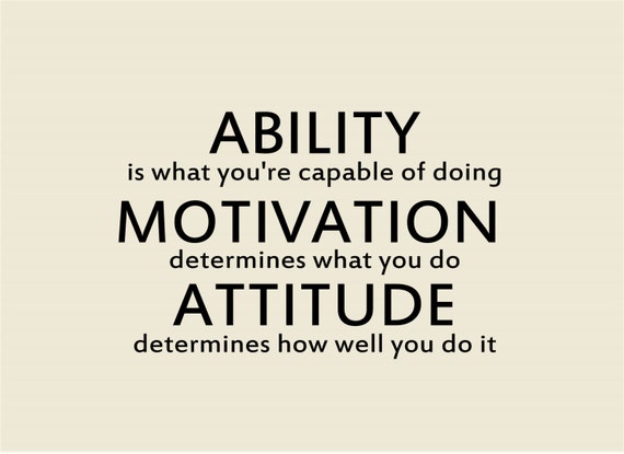 Ability Motivation Attitude Wall Decal-Wall Decal Quote-Wall