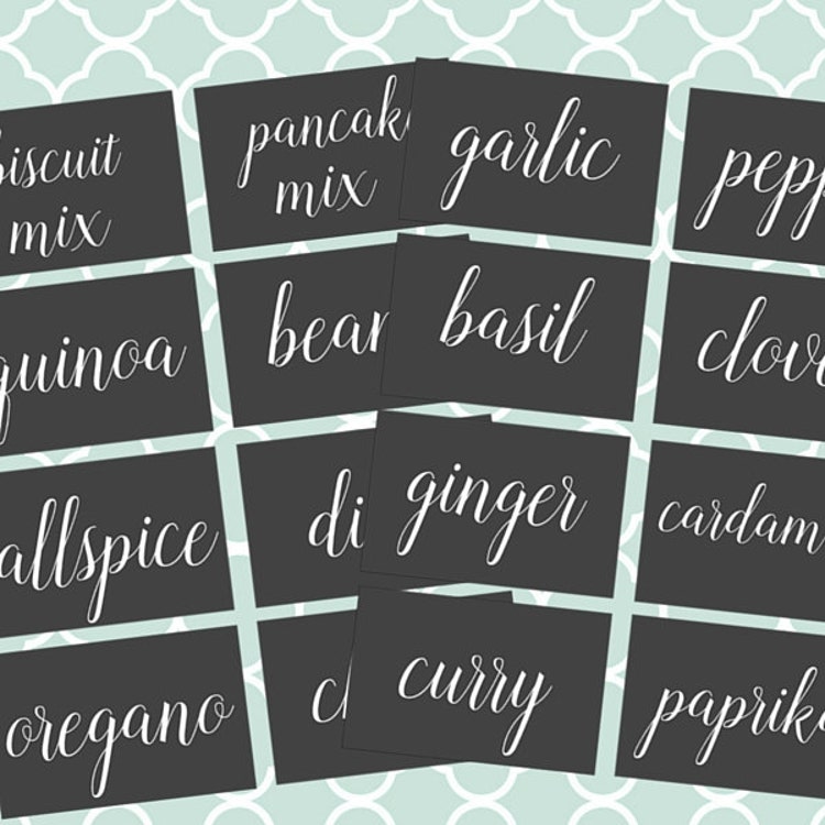 spice jar labels kitchen pantry storage by lanierprintables