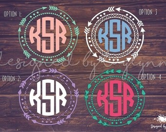 Tribal arrow circle monogram tribal arrow monogram tribal