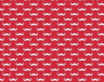 Riley Blake Designs Pepe In Paris C528 Small Red With White Mustache Fat Quarter