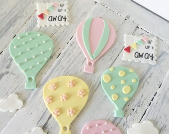 Up Up & Away Hot Air Balloon Cake Topper