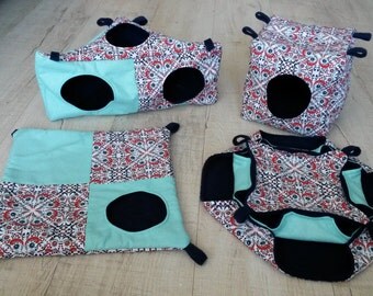 Rat, sugar glider, ferret, chinchilla hammocks, cube, honeycomb, peekaboo, cornet house, cage accessories, for small pets,