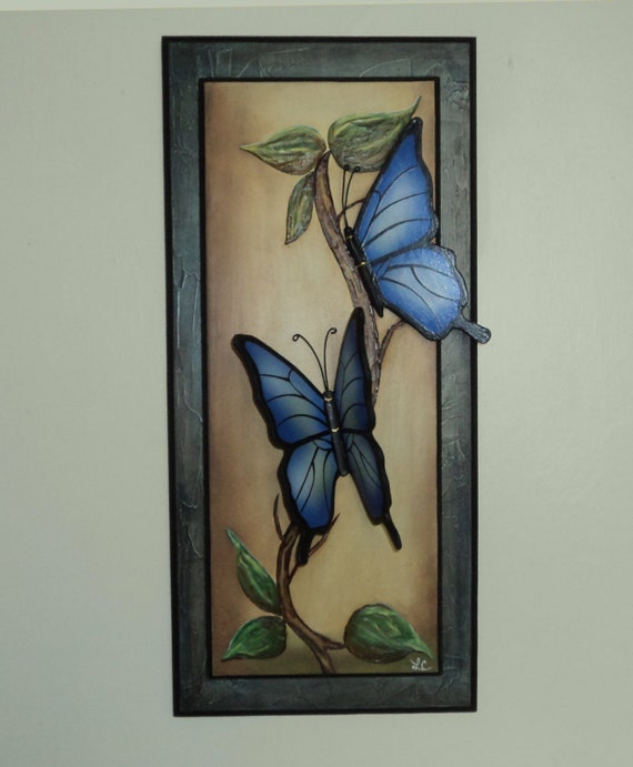 Wall Art 3Dimensional Painting on Wood MDF Butterflies