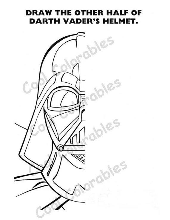 Items similar to Star Wars Darth Vader Coloring page, kids ...