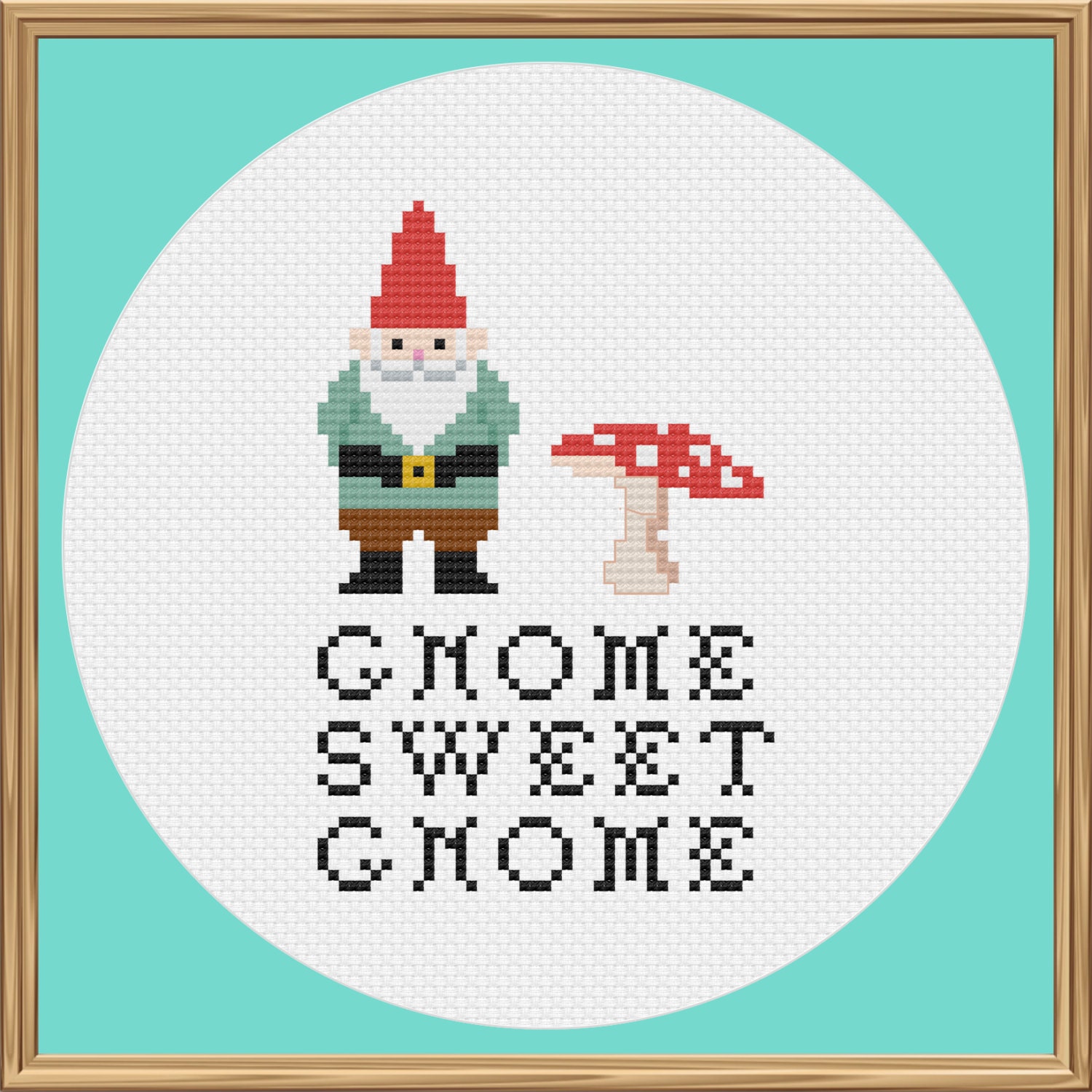 Modern Cross Stitch Gnome Pattern