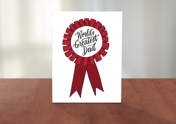 World's Greatest Dad Award Ribbon Card for Father's