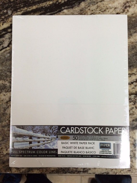 White Basic 8.5x11 Cardstock Paper Pack Scrapbook Plain Single