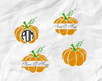 Pumpkin Monogram Svg, Halloween Svg, Pumpkin Svg, Fall Svg, Pumpkin Cutting File, Thanksgiving SVG, Pumpkin DXF, Cricut File, Halloween DXF