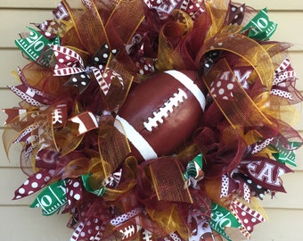 Deco Mesh Football Wreath