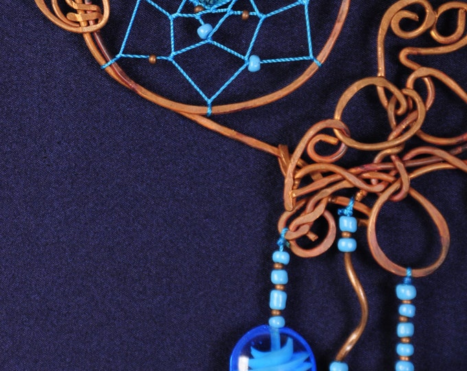 Dreamcatcher Valentine Blue 2 (dreamcatcher) blue dreamcatcher home decor gift idea copper dream catchers handmade gift