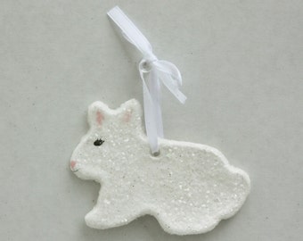 White Bunny, Bunny Ornament, Easter Decorations, Easter Ornament, Spring Decor, Easter Bunny Decor, Easter Basket Decor, Spring Decor