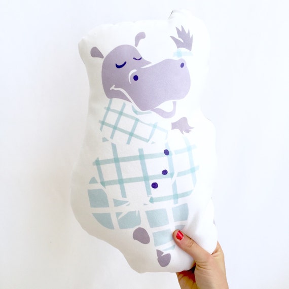 huggable hippo pillow pet