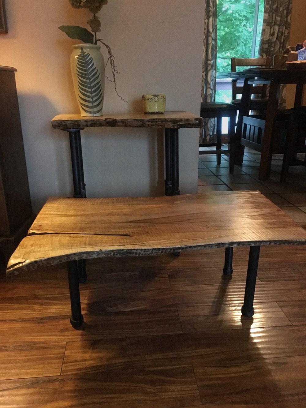 Coffee Table with Live Edge Tiger Maple Wood by NatureinThings