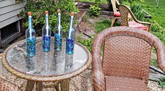Wine Bottle Citronella Torches set of 4 Patio Accents Wine