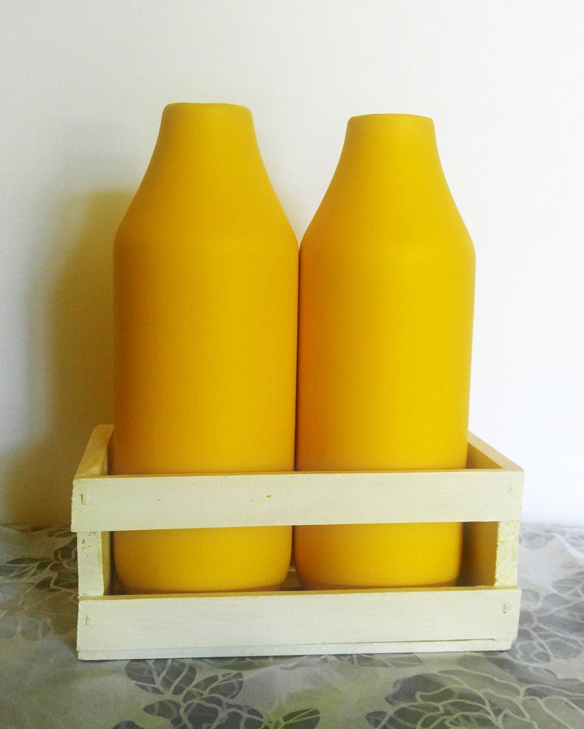 Yellow Vase Set Yellow Vases Rustic Home Decor Rustic