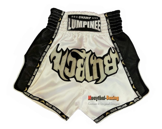 Lumpinee Thai Battle Boxing Shorts Martial Arts - White