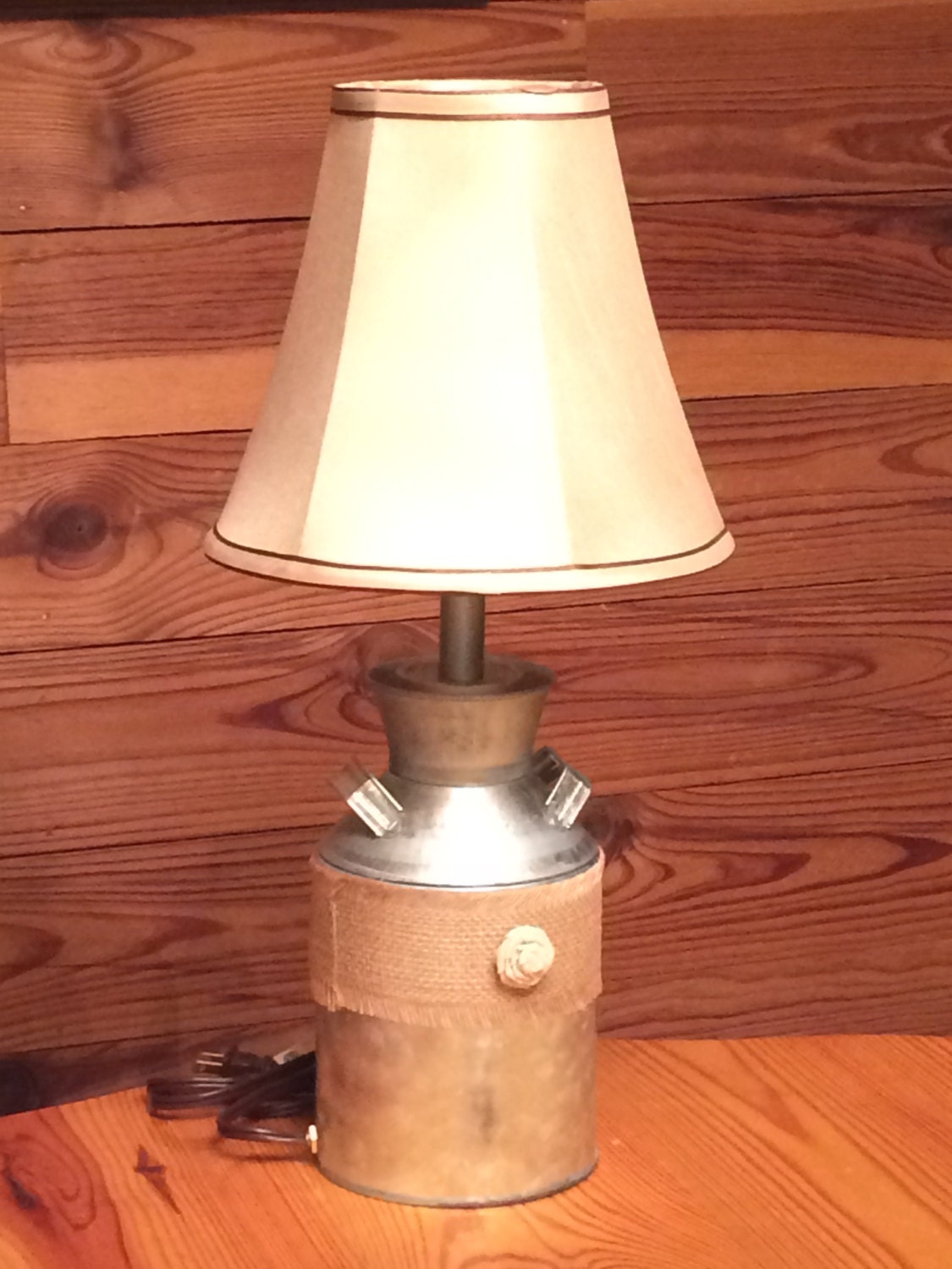 Milk can table lamp