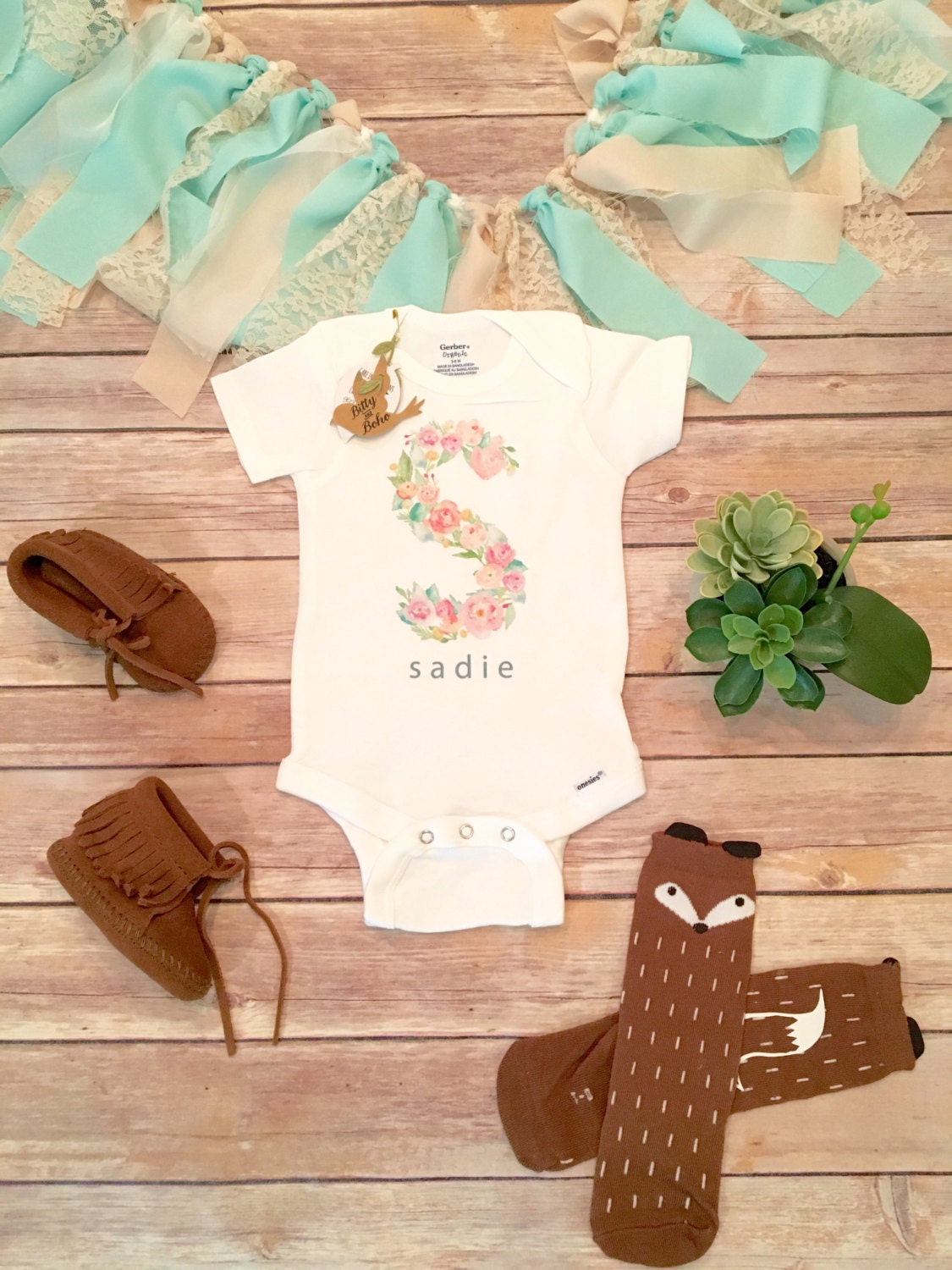 Custom Baby Onesie® Custom Onesie Personalized by BittyandBoho