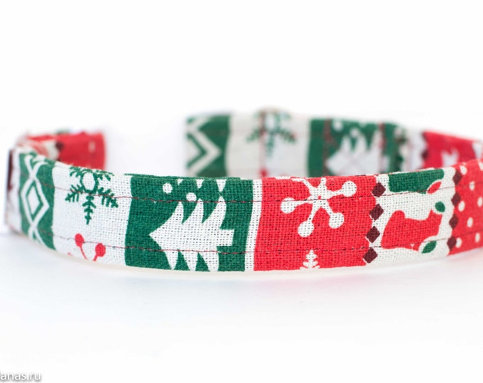 Christmas Dog Collar Winter Festive Dog Collar Snowflake Canvas Dog Collar Red Boots Dog Collar Holiday Xmas Dog Collar Christmas Gift Pet