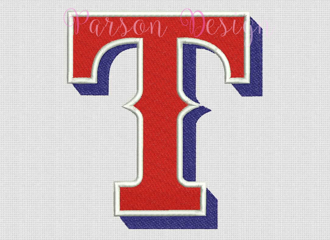 Texas Rangers 9 Size Embroidery Designs Baseball Logos