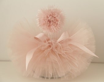 Tutu and Headband Set.Newborn Tutu, Baby Tutu, Newborn Photo Prop, Photo Prop,Pastel tutu, Blush tutu
