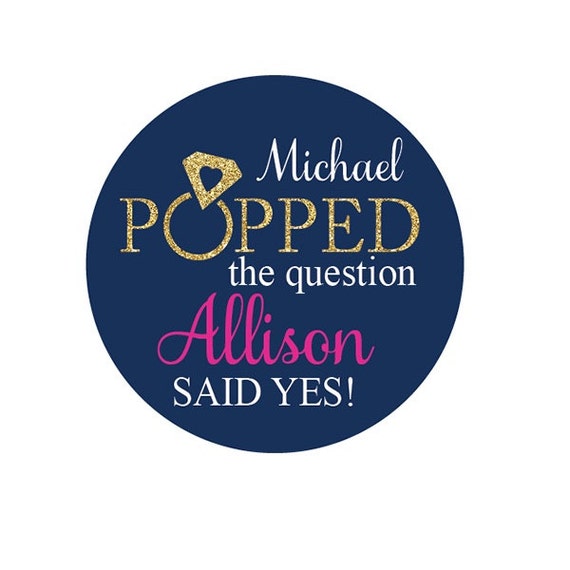 20 pcs He Popped The Question Glitter Effect Personalized
