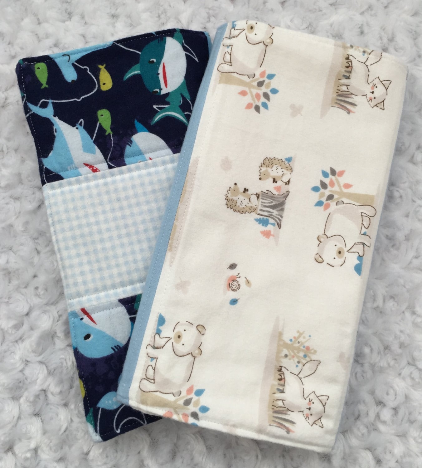 Flannel Burp Cloths / Shark Burp Cloth / Boys Burp Cloths