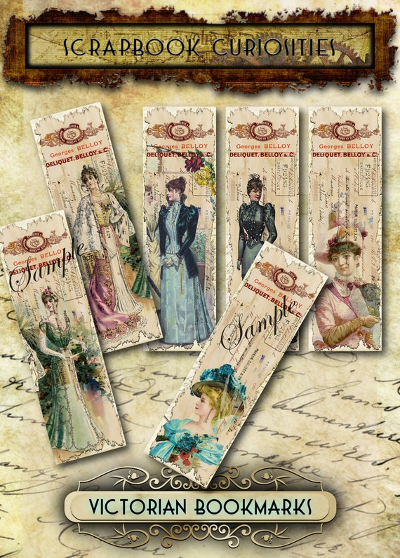 printable bookmarks vintage art download reading book