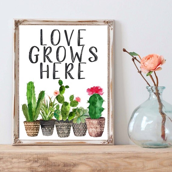 Love Grows Here Printable Home Decor Printable Wall Art