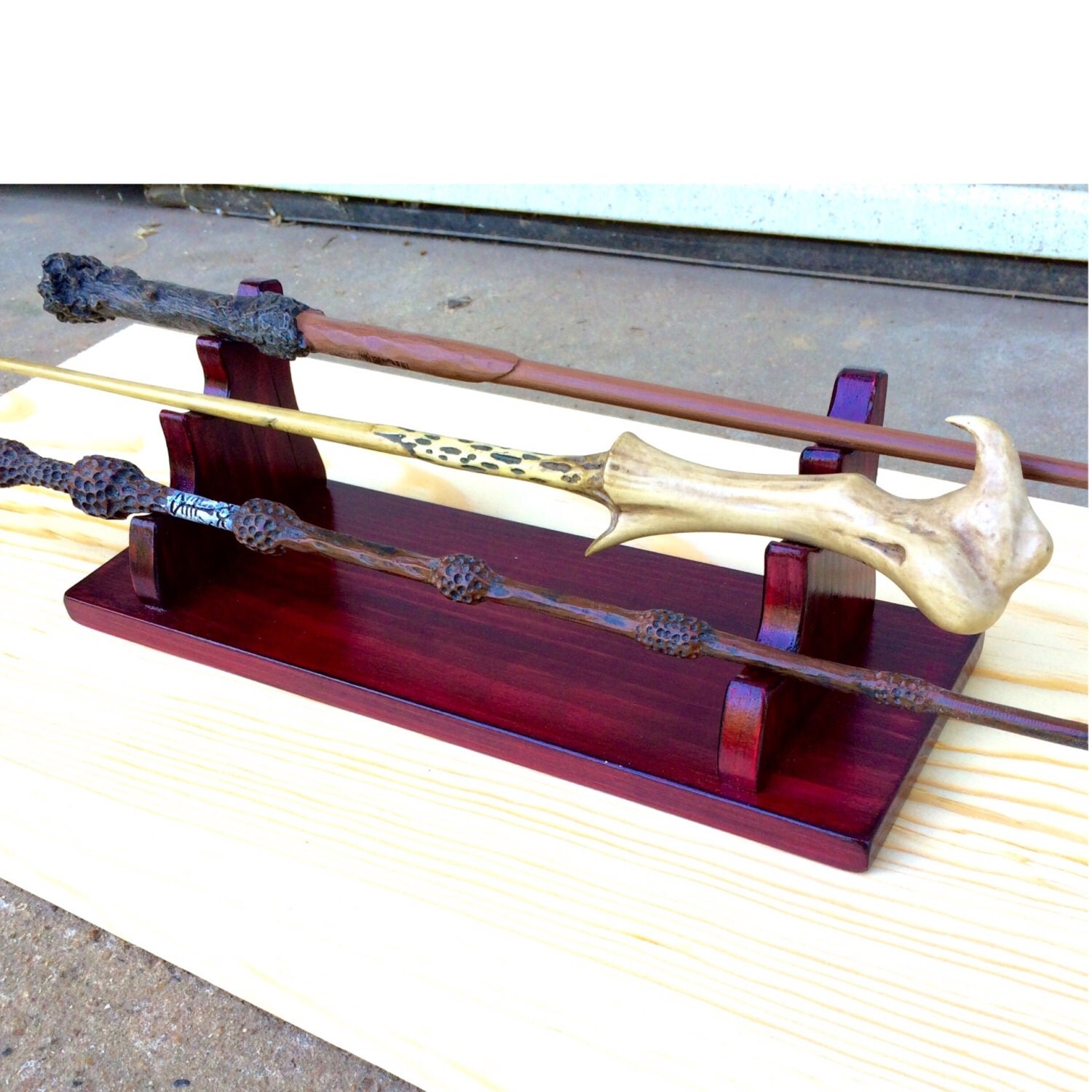Harry Potter wand display wood magic wand stand Harry by Dblduece