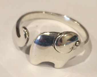 Sterling Elephant Wrap Ring