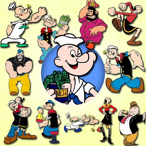 Popeye The Sailor Man clipart PNG 300 dpi Disney by cocoPrintShop