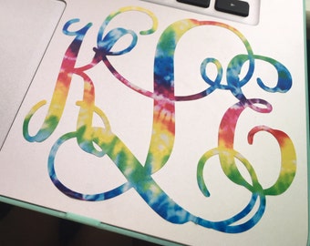 Tie Dye Monogram Decal
