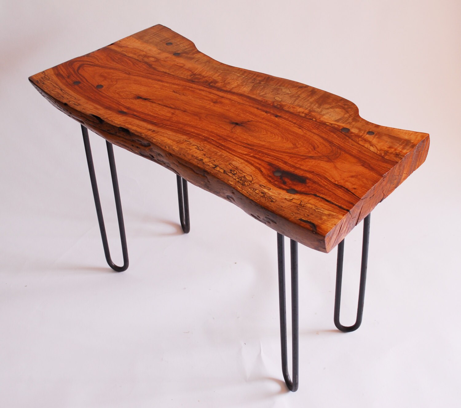 Pecan live edge end table Arroyo